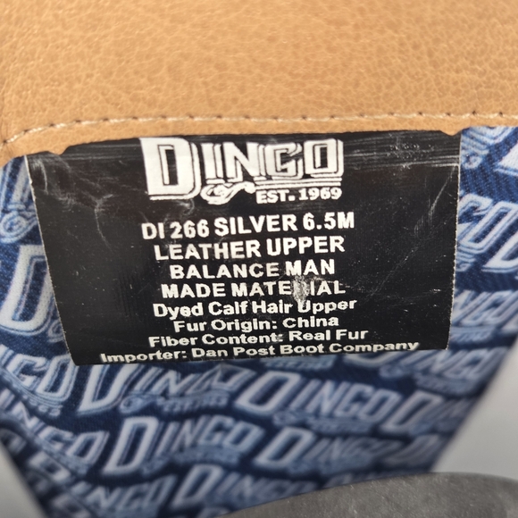 Dingo Giddy Up Foiled Silver Leather Western Boot NWT 6.5M - Picture 8 of 10